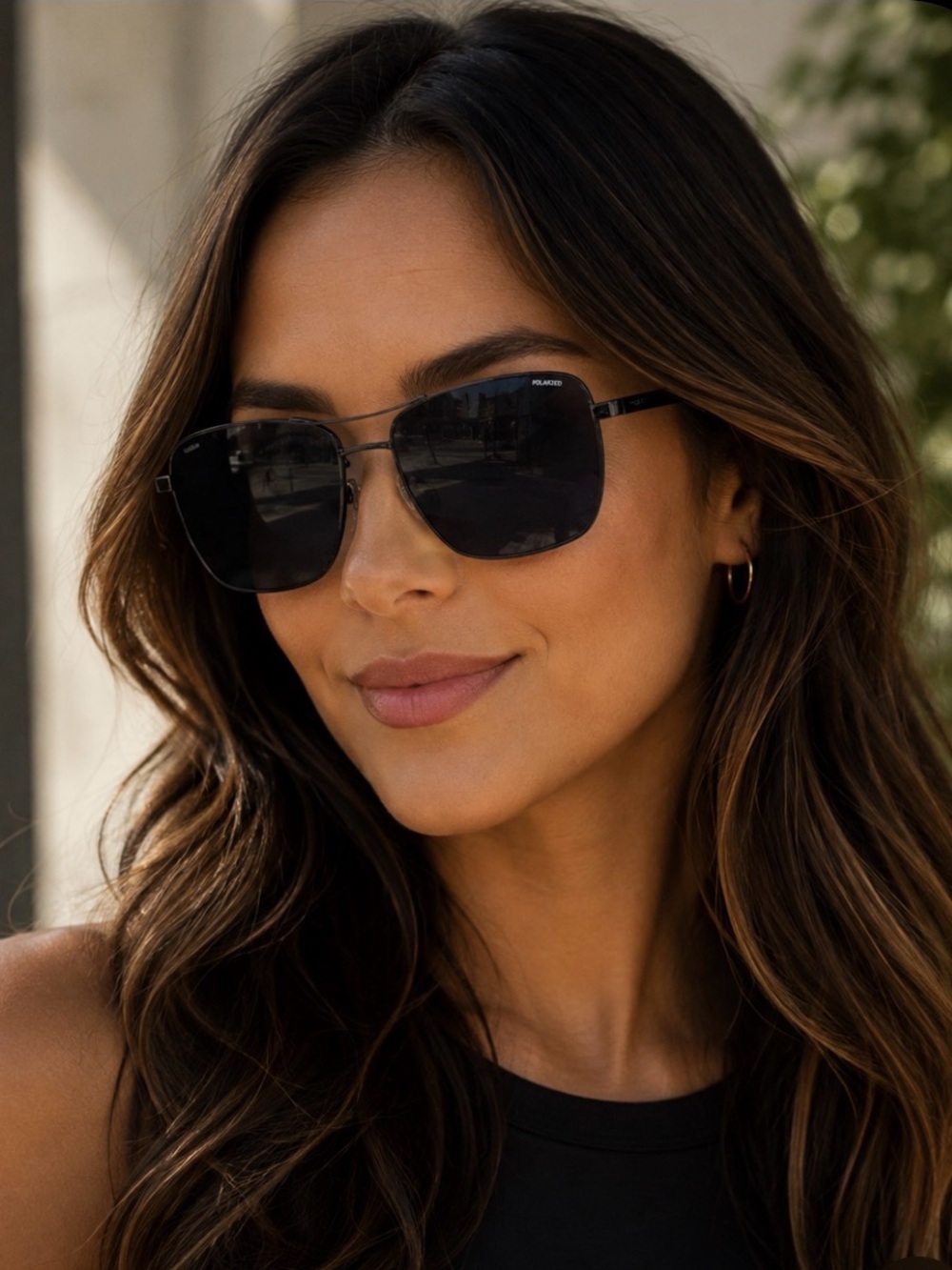 Fossil Polarized Rectangular Sunglasses for Women